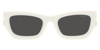 Miu Miu Dark Gray Rectangular Ladies Sunglasses MU 09WS 1425S0 53