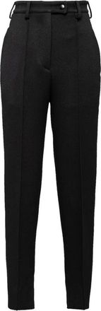 Prada Zwarte wollen hoge taille broek - Dames - Broeken - Zwart - S - Wol - Broeken