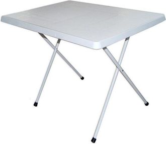 Trade Shop Trade Shop - Tavolo Bianco 80x60x51 Cm Pieghevole Design Esterno 2 Persone Campeggio Pic Nic