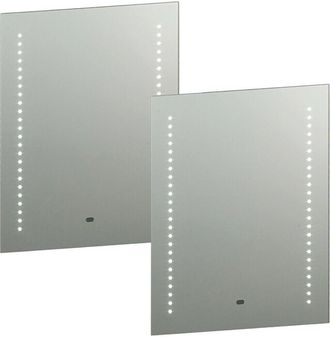Loops 2 PACK IP44 LED Bathroom Mirror 60cm x 50cm Vanity Light Motion Switch & Shaver