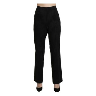 Bencivenga Black High Waist Straight Dress Trousers - female - BENCIVENGA - Straight Trousers - Black - 2XL - Trousers