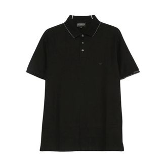 Emporio Armani Tops, Heren, Zwart, S, Polo Shirt