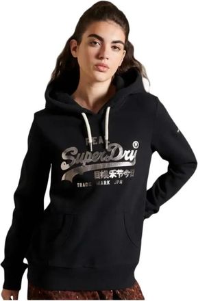 Superdry Vintage Logo Boho Sparkle Hoodie - Dames - Hoodies - Zwart - XS - Hoodies & sweatvesten