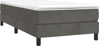vidaXL Cama Box Spring Con Colch&oacute;n Terciopelo Gris Oscuro 90x190 Cm Vidaxl