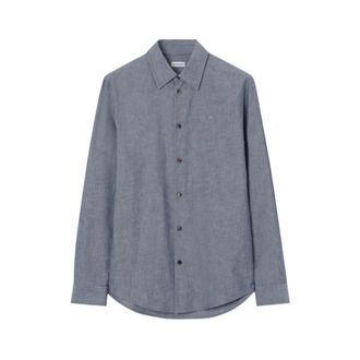 Burberry Casual Shirts, male, Blue, Size: XL Chambray Shirt