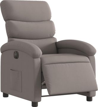 vidaXL Sill&oacute;n Reclinable El&eacute;ctrico Tela Gris Taup&eacute; Vidaxl