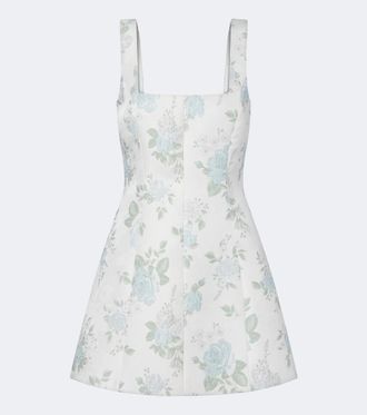 Markarian Floral lame brocade minidress