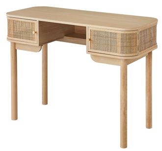 Nordlys Wooden Desk with 2 Doors in Brown