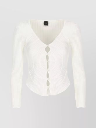 Pinko viscose asymmetric v-neck long-sleeve cardigan