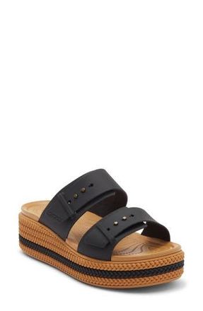 Crocs Brooklyn Buckle Wedge Slide Sandal in Black at Nordstrom Rack, Size 11