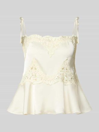 Neo Noir Neo Noir Regular Fit Top mit Spitzenbesatz Modell Kaela in Weiss, Gr&ouml;&szlig;e 34