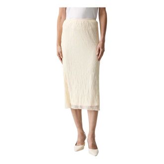 Twinset Gonna midi in pizzo - - Skirts - Donna - Beige - S