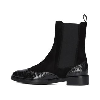 Pertini Schoenen, Dames, Zwart, 38 1/2 EU, Su&egrave;de, Zwarte Su&egrave;de Enkellaarsjes