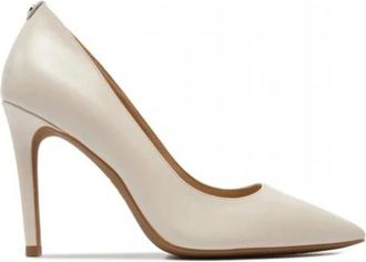 Michael Kors Alina Flex Leren Pump - Dames - Pumps - Beige - 40 EU - Leer - Schoenen