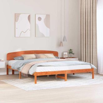 vidaXL Vidaxl - Estructura De Cama Marr&oacute;n 180 X 200 Cm Madera Maciza De Pino