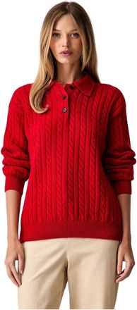 Msgm Msgm, Truien & Vesten, Dames, Rood, S, Wol, Ronde hals gebreid