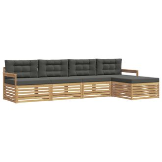 vidaXL Conjunto De Sof&aacute;s De Exterior 5 Pcs Blanco Y Antracita Vidaxl