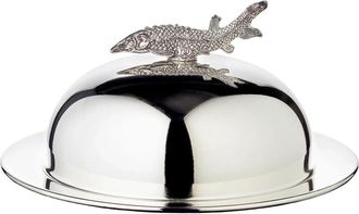 Edzard Design Kavierschale Stör ø 14 cm aus Edelstahl, edel versilbert