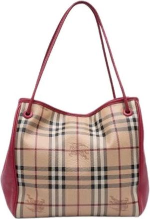Burberry Pre-owned Shoulder Bags, female, Multicolor, Size: ONE SIZE Pre-owned Canvas Shoulder Bag