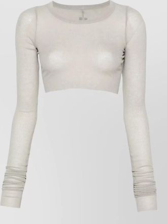 Rick Owens long sleeve cropped ribbed stretch top