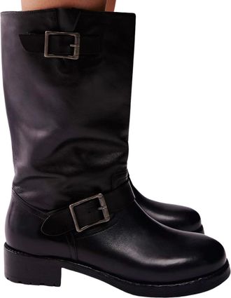 Free People Ride Or Die Engineer Boots In Black