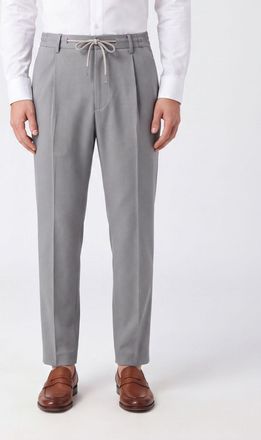 Tagliatore Pantaloni slim fit in lana vergine con pince e vita con coulisse