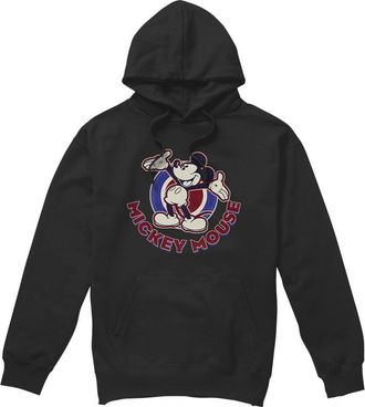 Disney Heren Americana Mickey Mouse Hoodie (Zwart)
