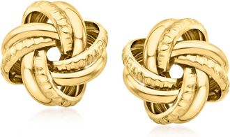 Ross-Simons Italian 18kt Gold Over Sterling Love Knot Earrings