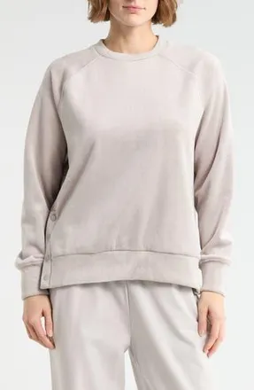 Yogalicious Sophie Dreamy Ribbed Velour Sweatshirt in Shadow Rock at Nordstrom Rack, Size X-Large