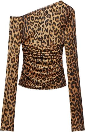 Aniye By Polka Dot V-Neck T-Shirt - Dames - Longsleeves - Bruin - XS - Tops