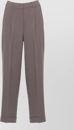 PESERICO straight leg viscose trousers bright detail