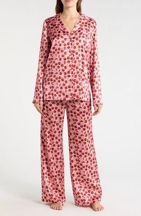 Reformation Ella Silk Pajamas in Cherry On Top at Nordstrom, Size X-Small