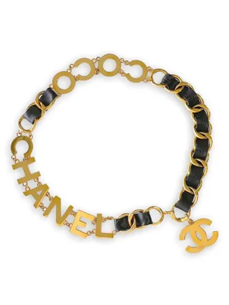 Chanel 1993 Jumbo leren ketting riem - Zwart