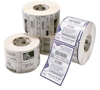 Zebra Etich.poliest.argento 70x32mm Cf.12