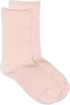 Nordstrom Everyday Rolltop Crew Socks in Pink Wisp at Nordstrom, Size 9
