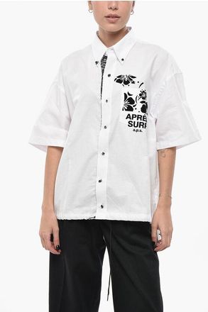 APR&Egrave;S SURF Cotton-Blend Blouse with Paisley Details and Drawstring size S