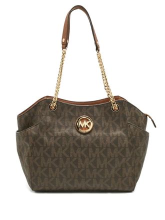 Michael Michael Kors Jet Set Travel signature tote bag - women - Canvas - One Size - Brown