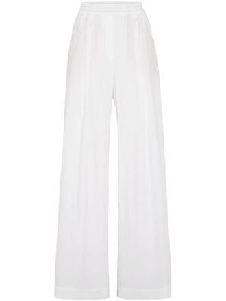 Brunello Cucinelli wide-leg cotton trousers - White