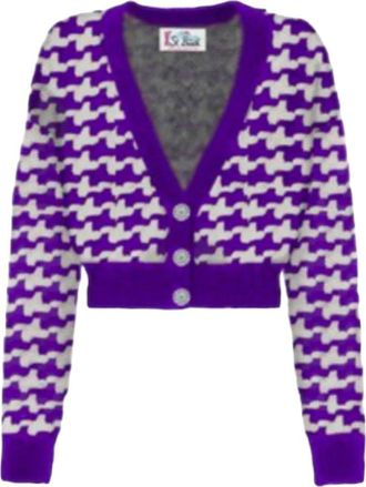 MC2 Saint Barth Houndstooth Cardigan met Co-ord Rok - Dames - Vesten - Veelkleurig - M - Truien & Vesten