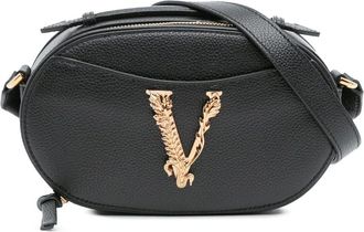 Versace 2010-2025 Virtus V Camera Bag tas van bewerkt kalfsleer - Zwart