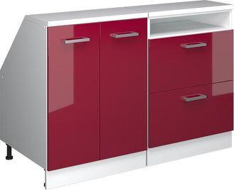 Vicco Conjunto De Armarios Para Techo Inclinado Rion, Rojo De Alto Brillo, 120 Cm Lote De 2 Carcasas De Armario 60 Cm De Profundidad, Vicco