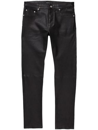 Purple STRETCH LEATHER PANT BLACK BEAUTY Black