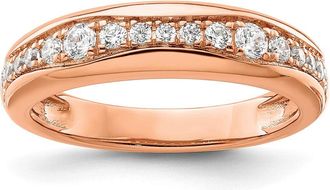 Diamond2Deal 14k Gold Lab Grown Diamond Wedding Band Ring 0.4Ct Clarity- VS Color- G-H