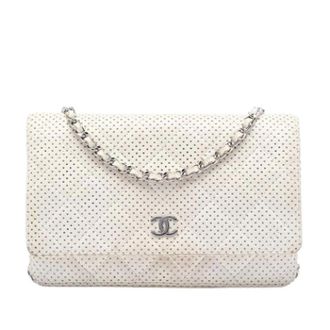 Chanel Pre-owned Wallet on Chain - Dames - Pre-owned - Wit - Maat: ONE Size Zijde