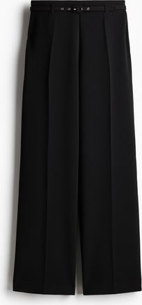H&M Weite Hose mit Gürtel - Schwarz