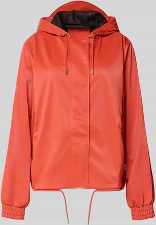 Rains Jacke mit Abdeckleiste in Dunkelorange, Gr&ouml;&szlig;e XL