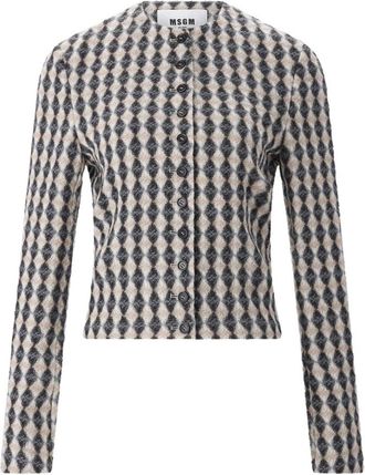 Msgm Cardigans - Dames - Vesten - Grijs - L - Wol - Truien & Vesten