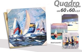 Trade Shop Trade Shop - Quadro Quadretto Decorativo 60x60x2,5 Cm Tela Su Legno Deluxe Decori Ass. 806827