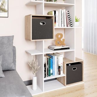 Vicco Separador De Ambientes Cube, Blanco/sonoma, 92 X 187.7 Cm