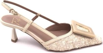 Roberto Festa Milano Chanel Slingback Pomp - Dames - Pumps - Beige - 38 EU - Leer - Schoenen